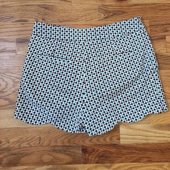Anthropologie High Waist Multicolored Cotton Blend Georgie Scalloped Shorts(4) - Picture 4 of 11